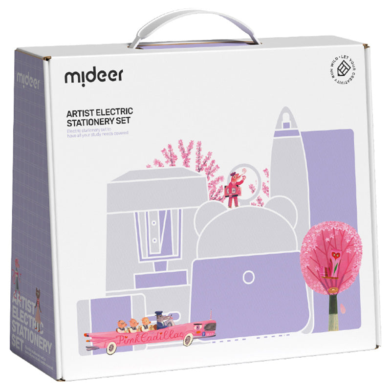 Mideer Electric Stationery Set in Lilac Purple gift box