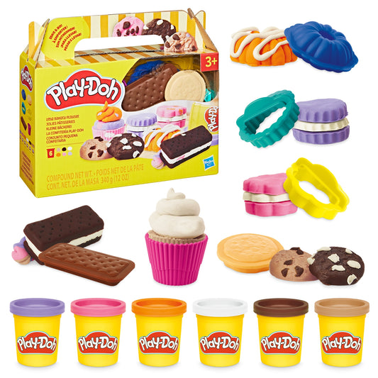 Play-Doh Little Bakery Playset box with cake stampers and modeling dough cans
