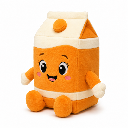 Russ Snackeez Orange Juice Carton front studio view