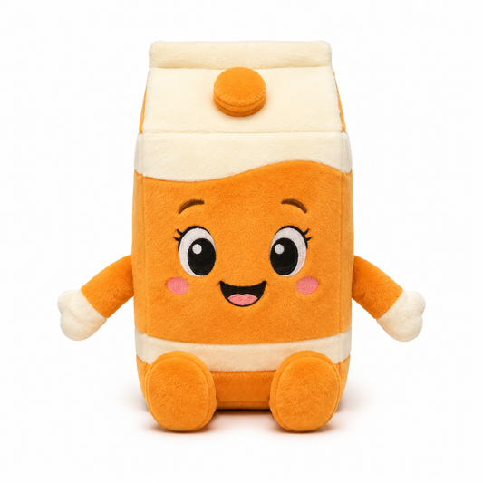 Russ Snackeez Orange Juice Carton front studio view
