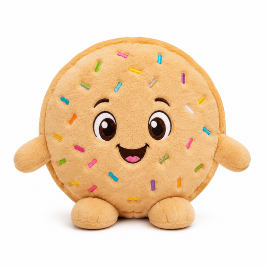 Russ Snackeez Sugar Cookie plush front view on pure white background