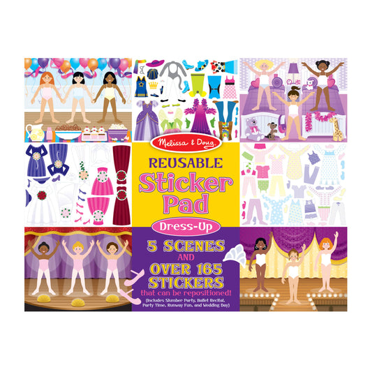Melissa & Doug Reusable Sticker Pad Dress Up package with fashion outfit stickers
