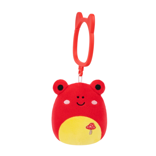 Obu red tropical frog clip-on plush front studio view