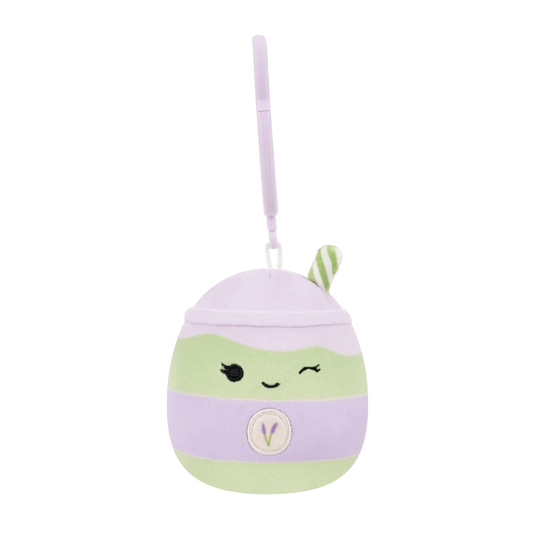 Latchmi lavender matcha latte clip-on plush studio image