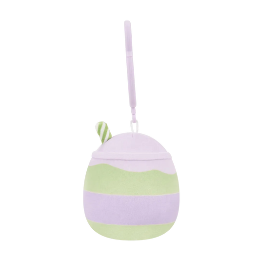 Latchmi lavender matcha latte clip-on plush studio image
