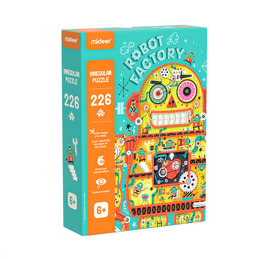 Mideer - Irregular Puzzle - Robot Factory (Small Pack) puzzle - 226 pieces - Age 5+