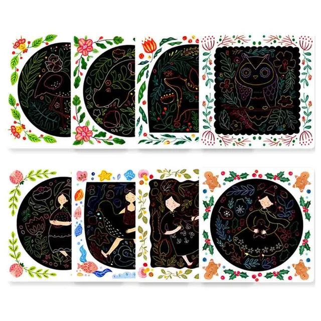 Mideer - Scratch Art Card - Girl - age 3+