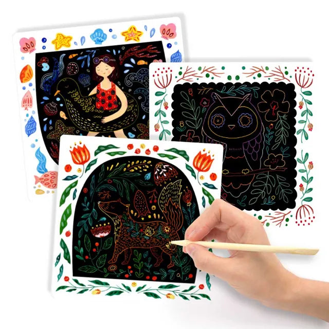 Mideer - Scratch Art Card - Girl - age 3+
