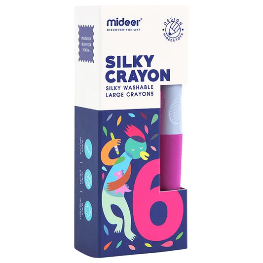 Mideer - washable Silky Crayon - 6 colors - age 3+