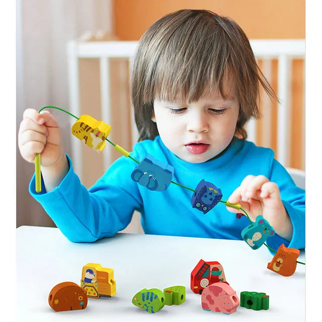 Mideer - Lacing Beads - Forest Animals - Age 18+ Months