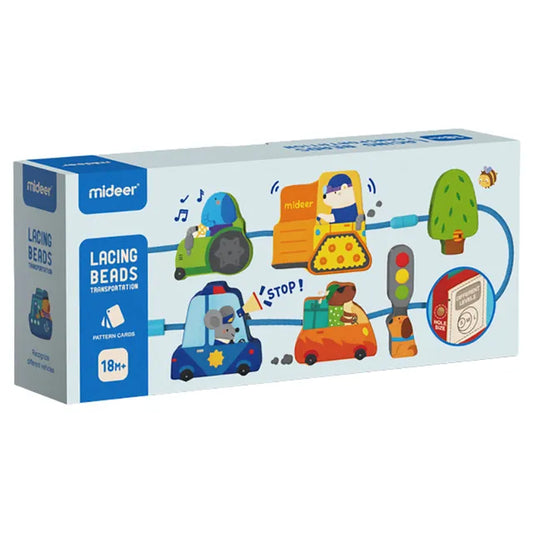 Mideer - Lacing Beads - Transportation - Age: 18+ Months