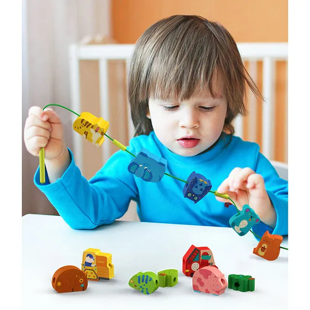 Mideer - Lacing Beads - Transportation - Age: 18+ Months