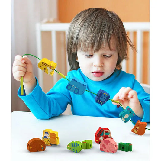 Mideer - Lacing Beads - Transportation - Age: 18+ Months