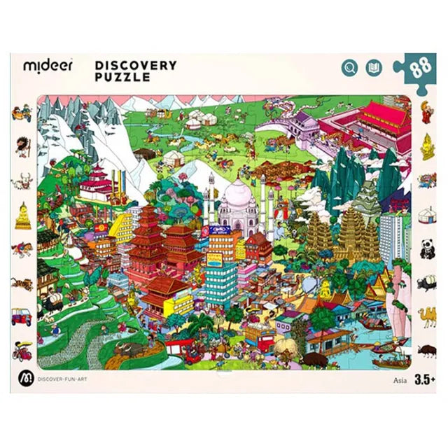 Mideer - Discovery Puzzle Big World Small World - Asian - 88P - Age 3.5+