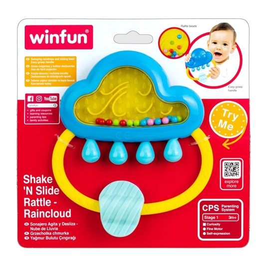 WinFun Shake 'n' Slide Rattle - Raincloud baby toy