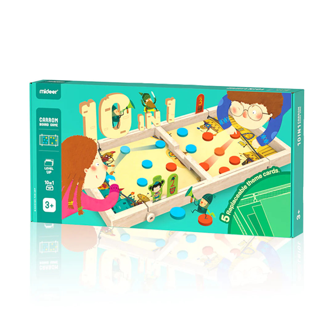 Mideer - 10 in 1 Carrom Board Game – Age: 3+