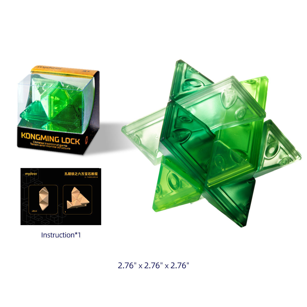 Mideer - Neon Space Kongming Lock - Hexagonal Gem - Age +3
