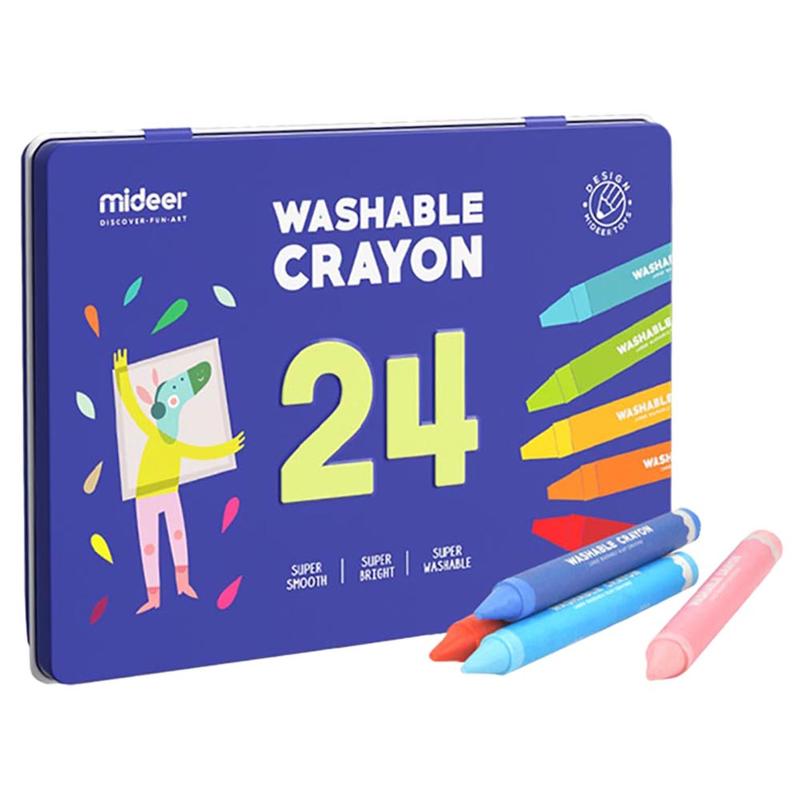 Mideer - Washable Silky Crayon - 24 colors - Age 3+