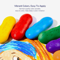 Mideer - Washable Beeswax Pease Crayons - 8 colors - Peas shape - Age 3+