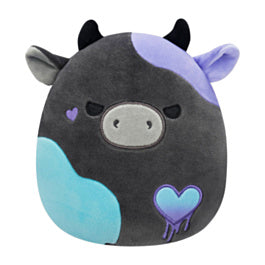 Squishmallows Smithereens the Charcoal Grey Cow with Melting Heart Embroidery 7.5 inch plush