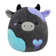 Squishmallows Smithereens the Charcoal Grey Cow with Melting Heart Embroidery 7.5 inch plush