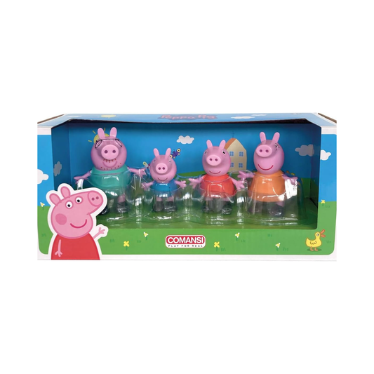 Comansi Peppa Pig family four-figure gift box front view on a white background