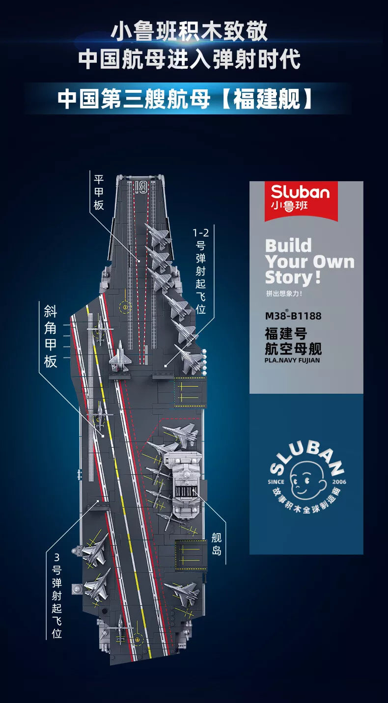 Sluban - Model Bricks - Aircraft Carrier (1312Pcs) - Age +12