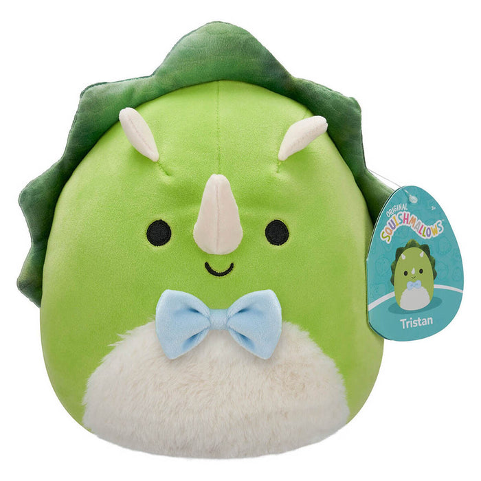 Squishmallows Tristan the Green Triceratops with Fuzzy Belly and Bowtie 7.5 inch plush